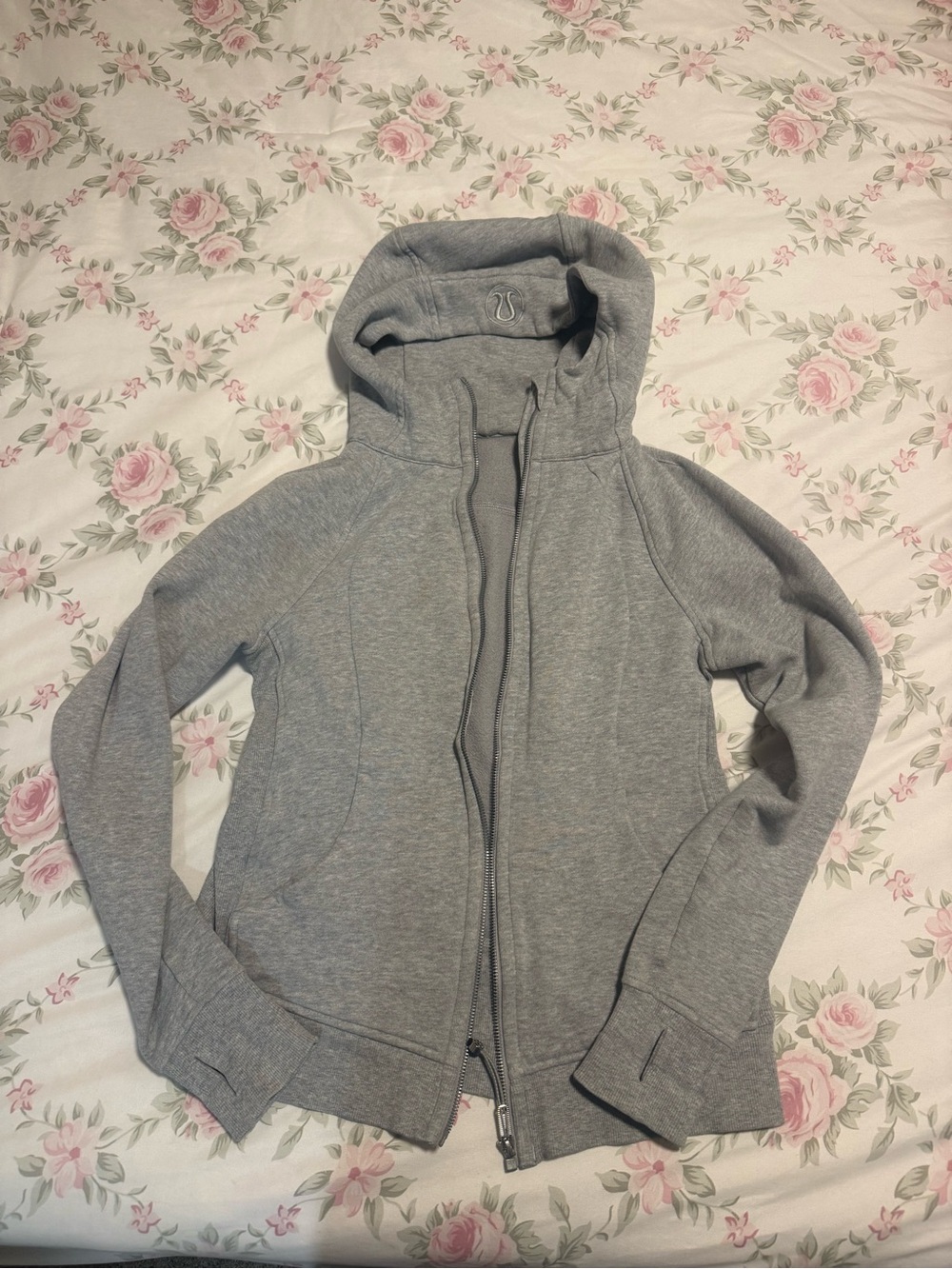 lululemon athletica Women's Light Gray Hooded Bomber Jacket